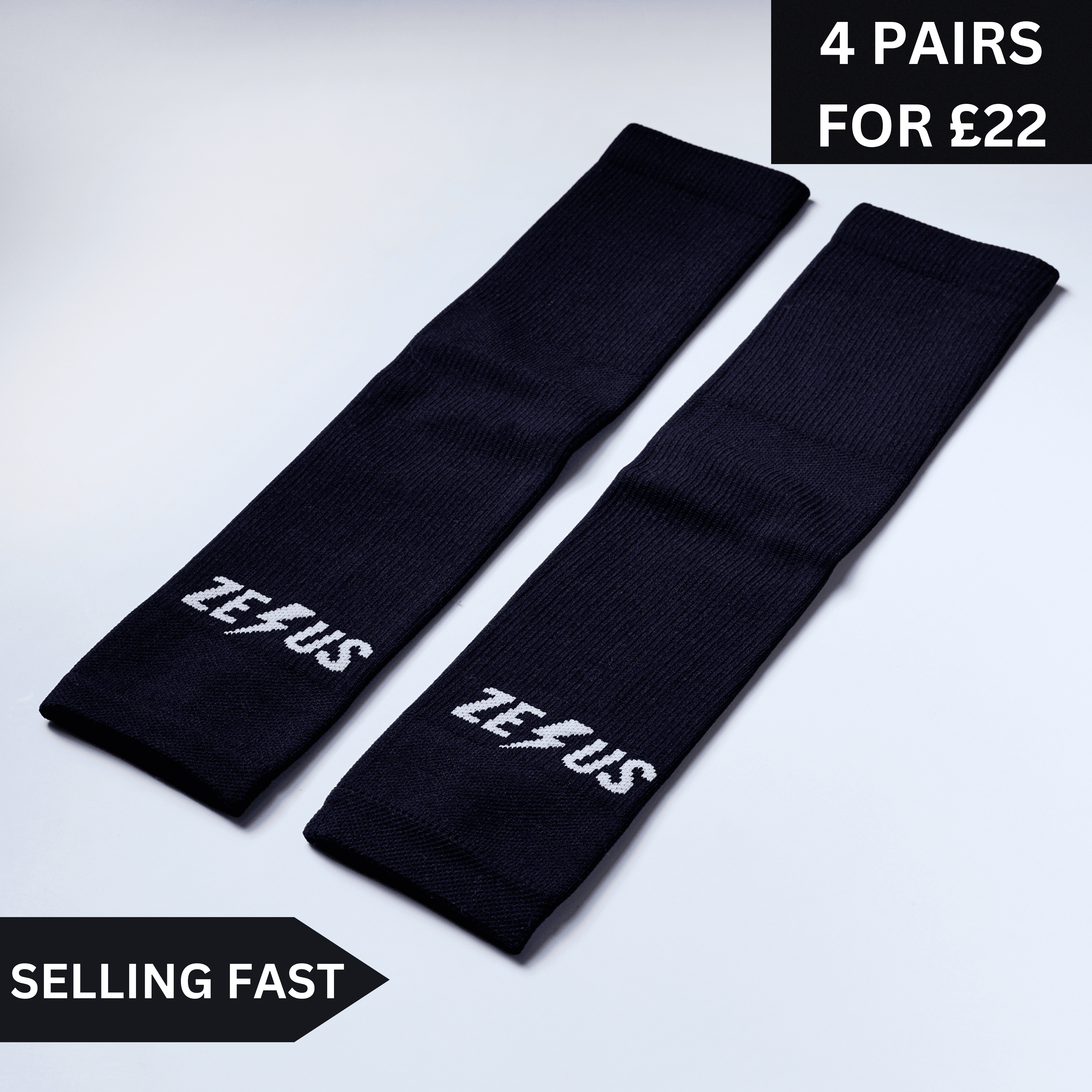 Zelus Black Cut Socks