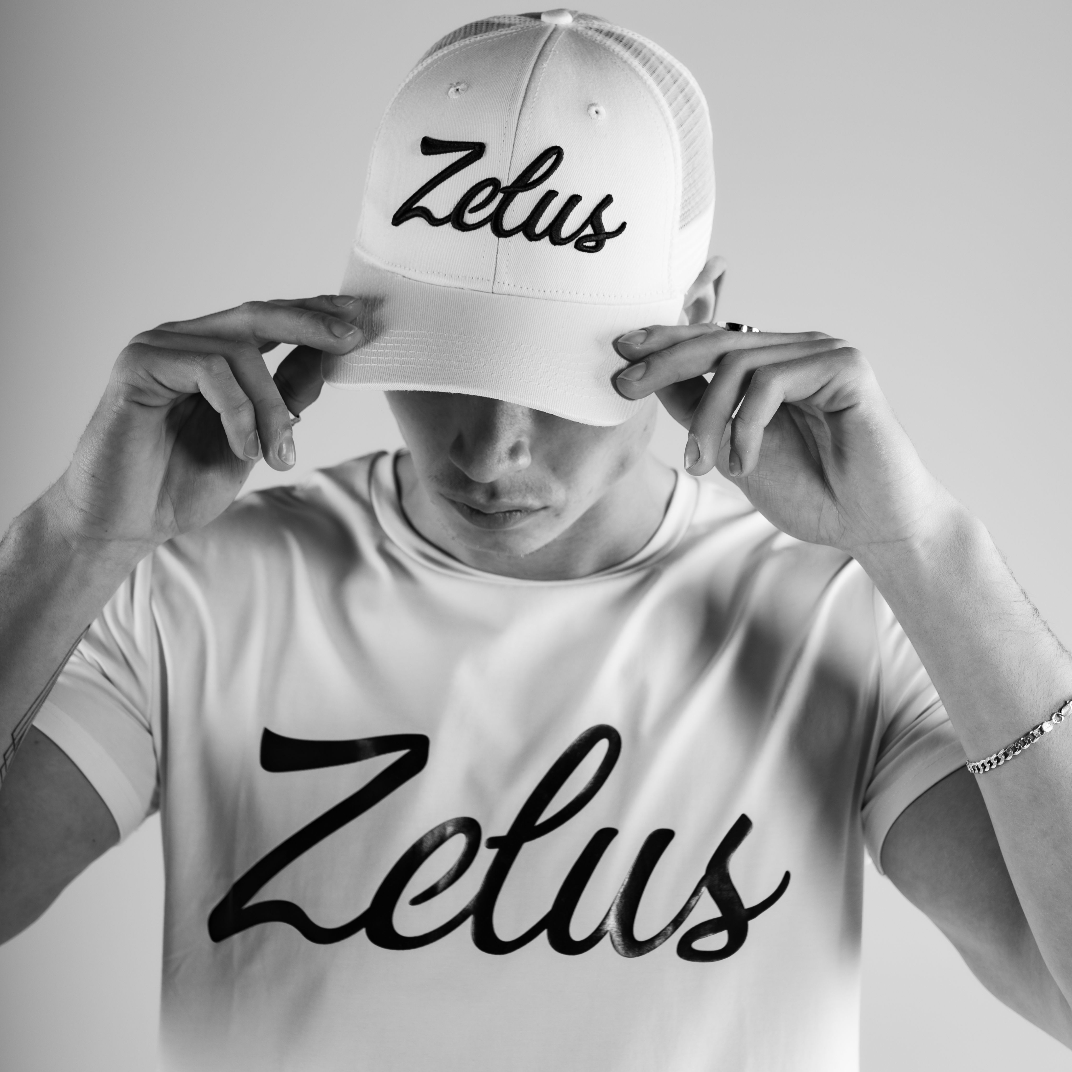 Zelus Large Suede Font T-Shirt - White