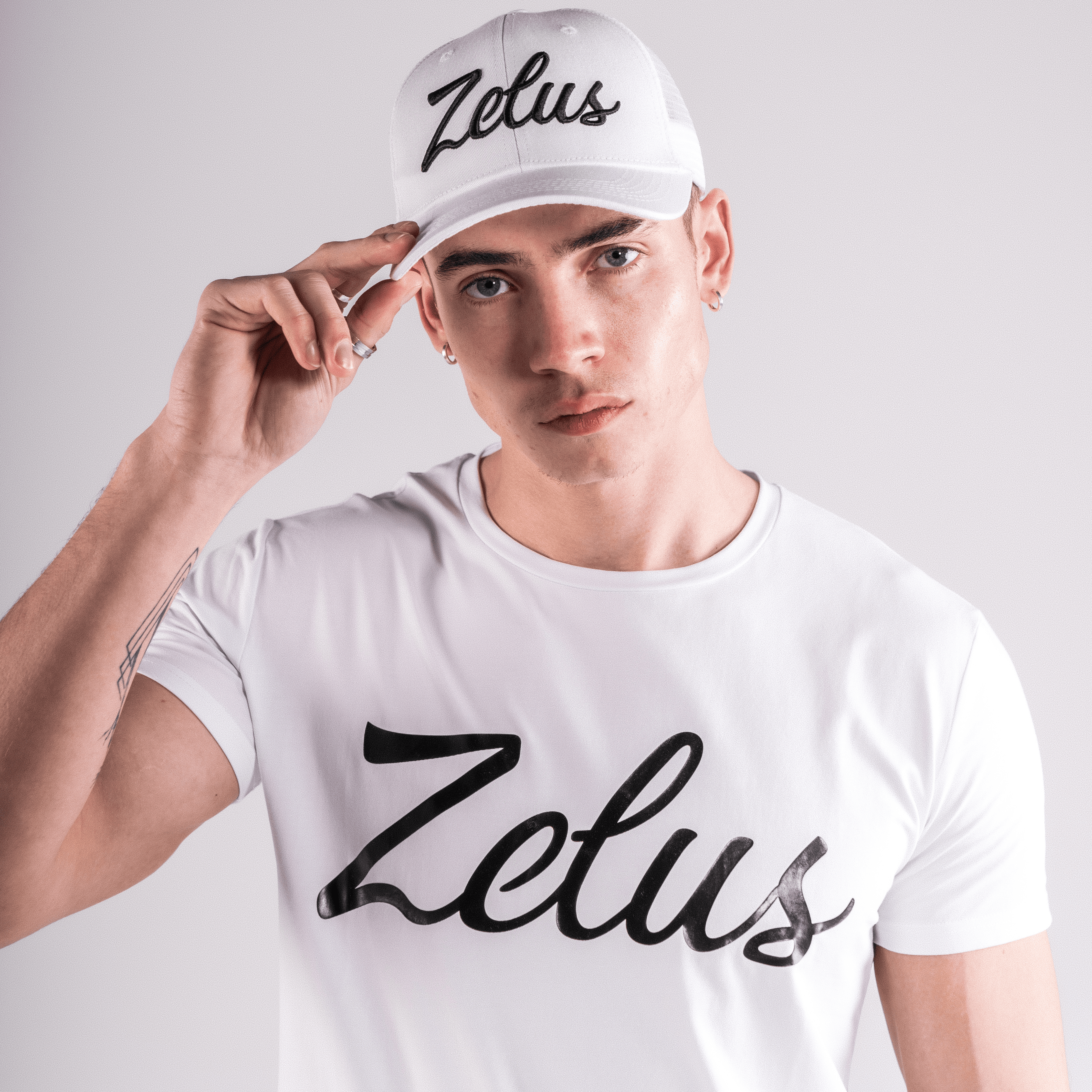 Zelus Large Suede Font T-Shirt - White